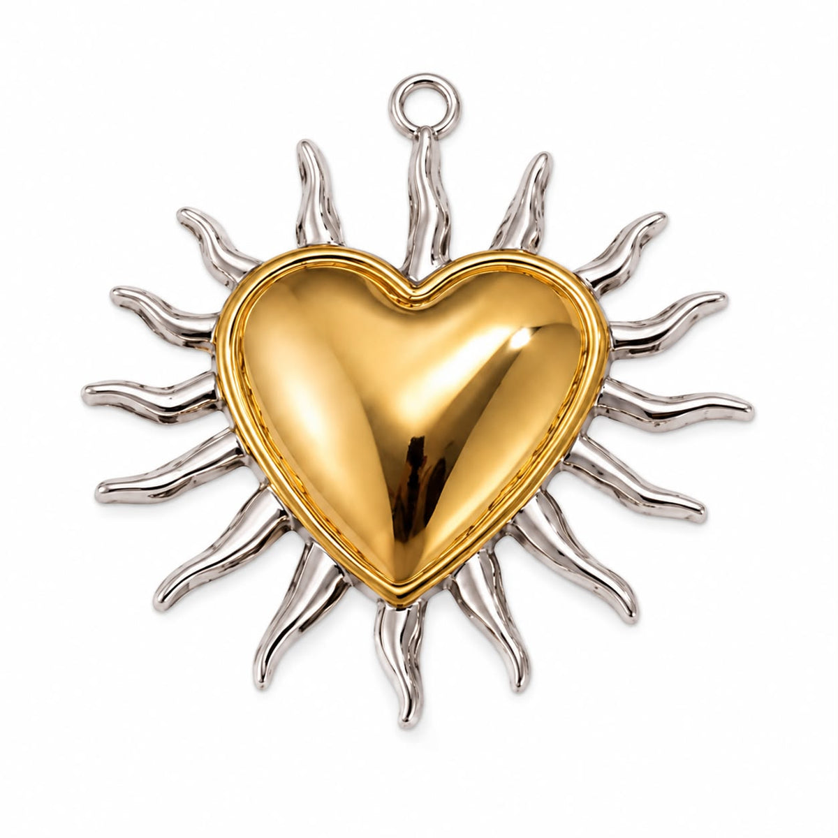 Sunburst Heart Charm